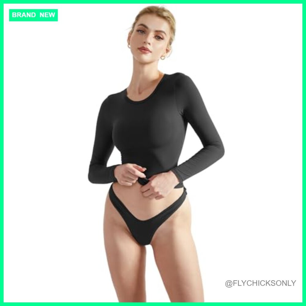 Double Lined Buttery Soft Polyamide Elastane Crop… - image 3